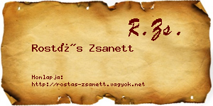 Rostás Zsanett névjegykártya